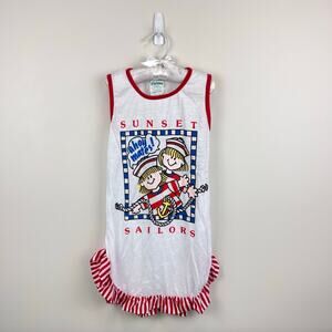Vintage Dr. Denton Sunset Sailors Nautical Ruffle Nightgown 3T NWT
